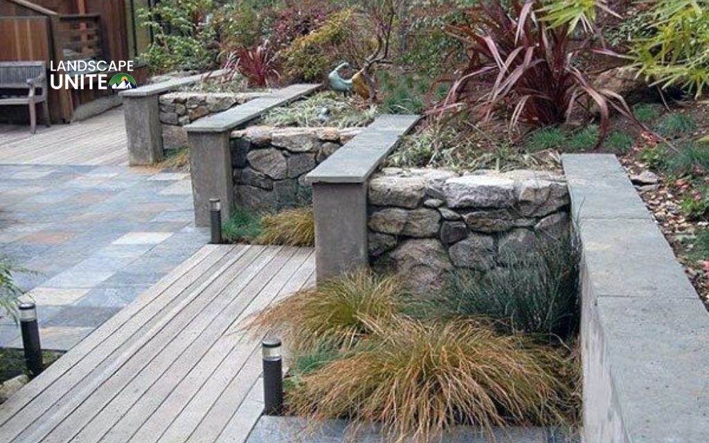 11 mixed material designs retaining wall